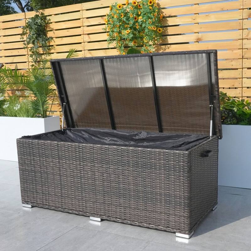 Outdoor Patio Wicker Cushion Storage Box
