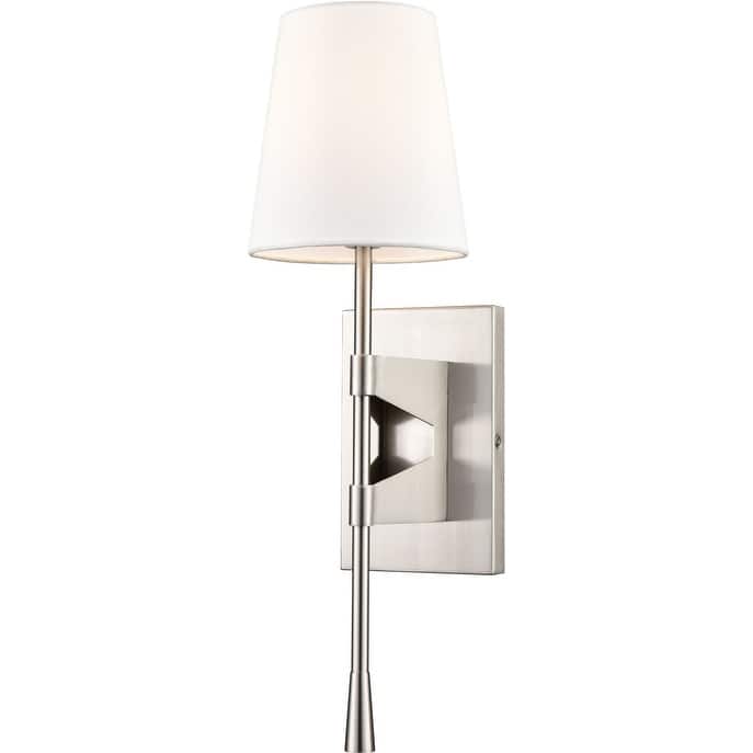Millennium Lighting 212001 20" Tall Wall Sconce with Linen Shade - ADA - Brushed Nickel