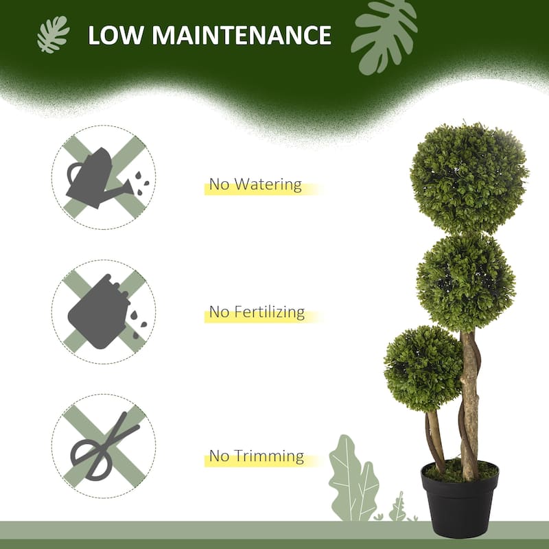 HOMCOM 35.5" Artificial Plant in Pot