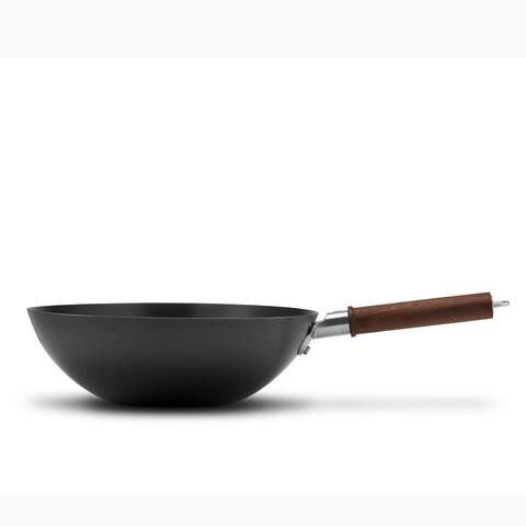 ZWILLING Dragon 12-inch Carbon Steel Wok with Lid - Black