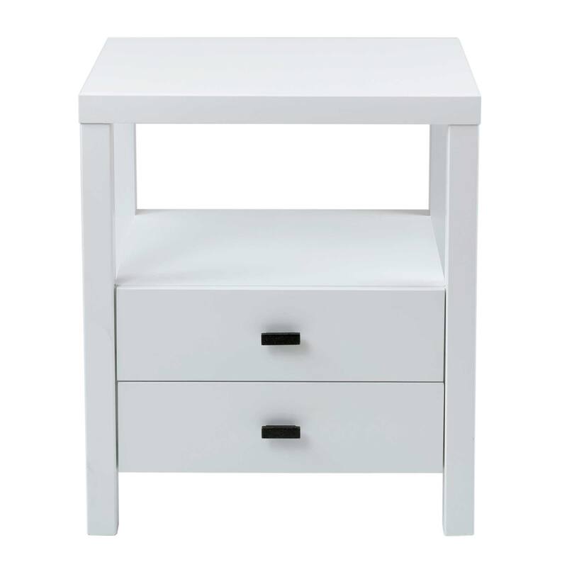 East at Main Painted Acacia Wooden End Table - White