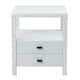 Painted Acacia Wooden End Table - White