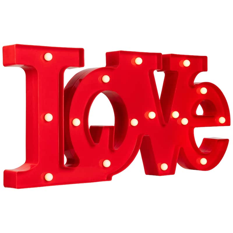 LED Love Sign Valentine's Day Marquee Style Wall Light - 20" - Red