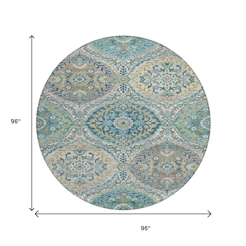 HomeRoots Floral Traditional Rectangle Outdoor Rug
