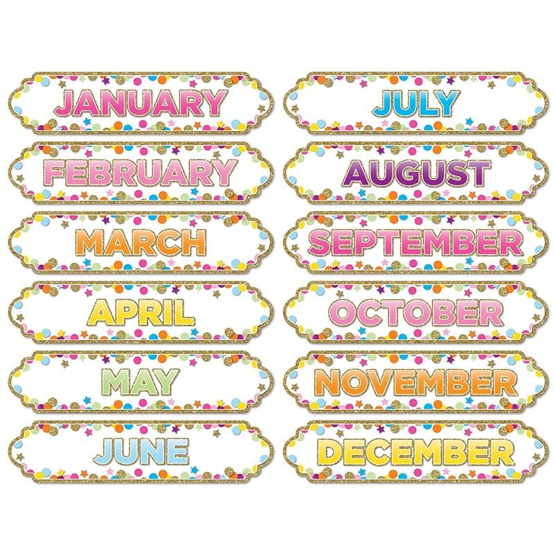 Magnetic Confetti Months Of The Yr - Multi
