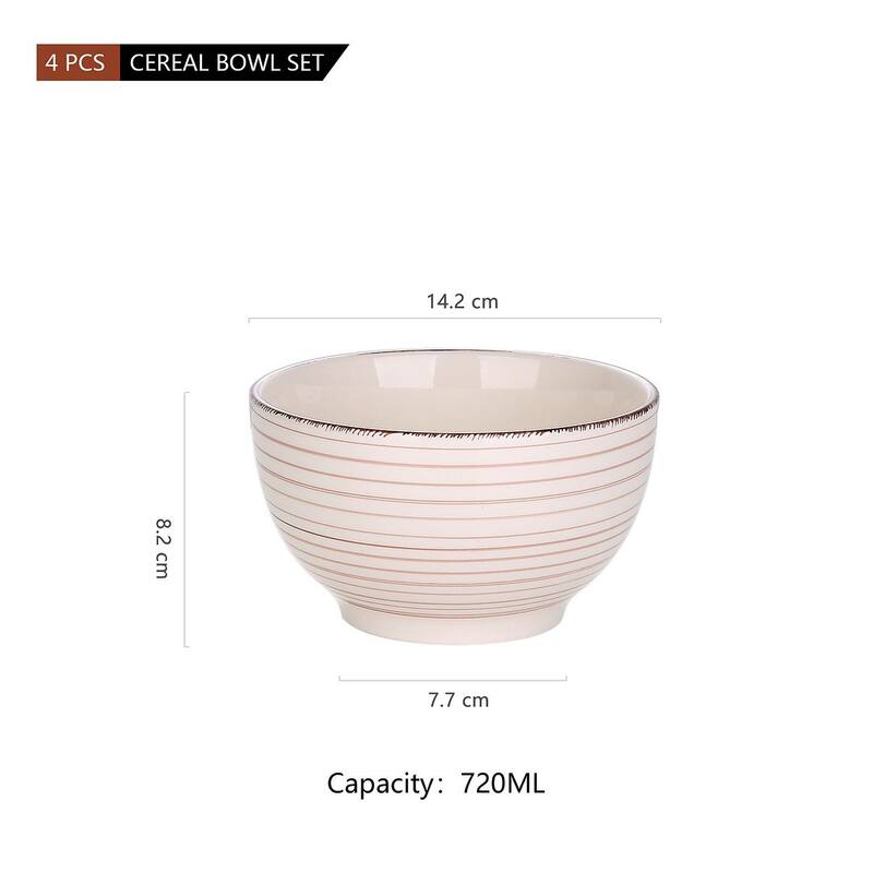vancasso Bella 5.5 Inch Stoneware Large Serving Bowl Set,24Oz.