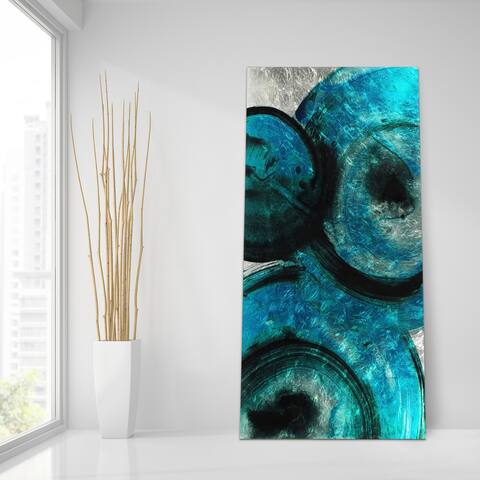 Ripple Effect Abstract Wall Art Print on Tempered Glass & Silver Leaf