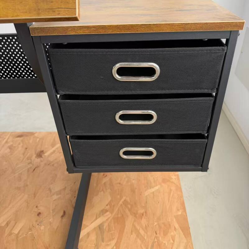 Black drafting drawing table with stool and 3 drawers
