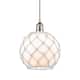 Option Brushed Satin Nickel / White Glass with White Rope