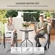 preview thumbnail 4 of 16, Outsunny 3 Pieces Outdoor Bistro Set, Small Patio Set with Stackable Mesh Chairs and Glass Top Table