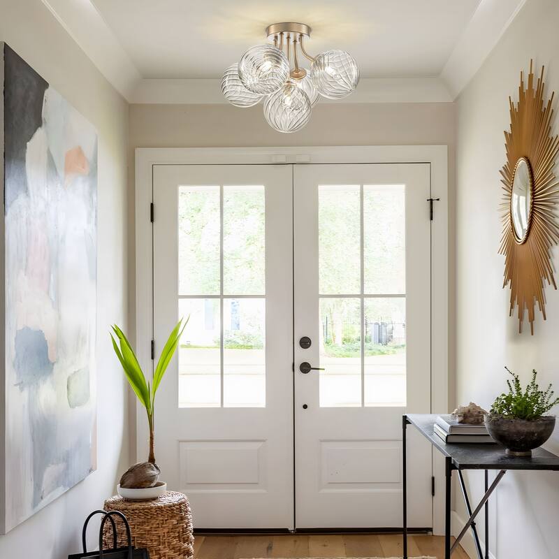 Starsky 5-LIght Globe Glass Sputnik Semi Flush Mount Ceiling Light