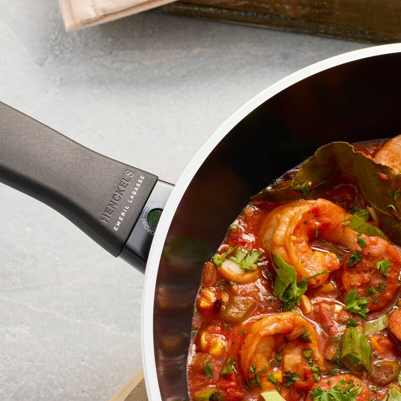 Henckels Nola 11-inch Aluminum Ceramic Nonstick Wok with Lid - Black