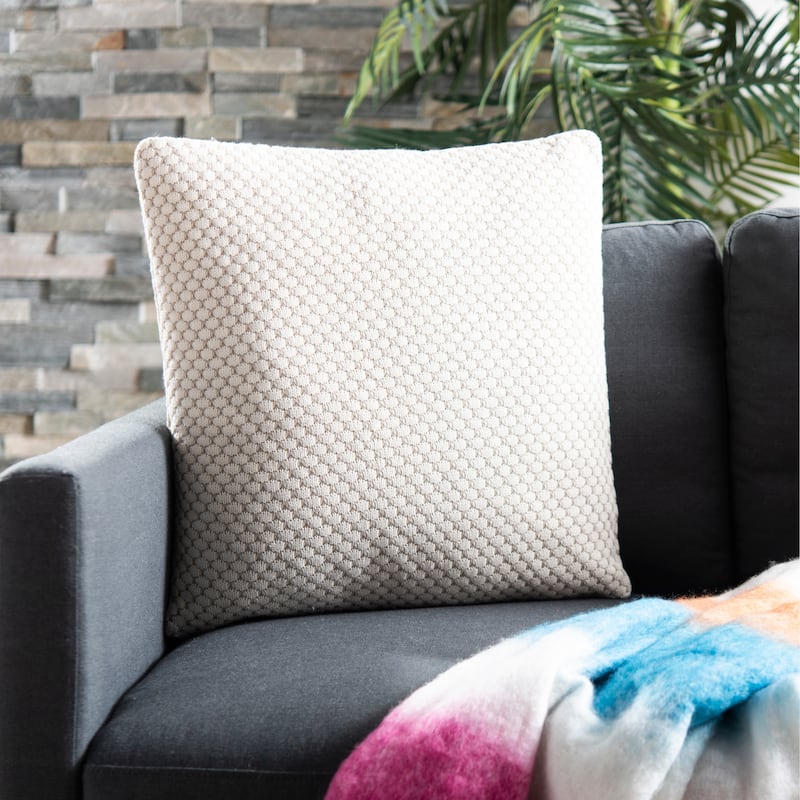 SAFAVIEH Ricia Sweet Knit Natural 20-inch Decorative Pillow
