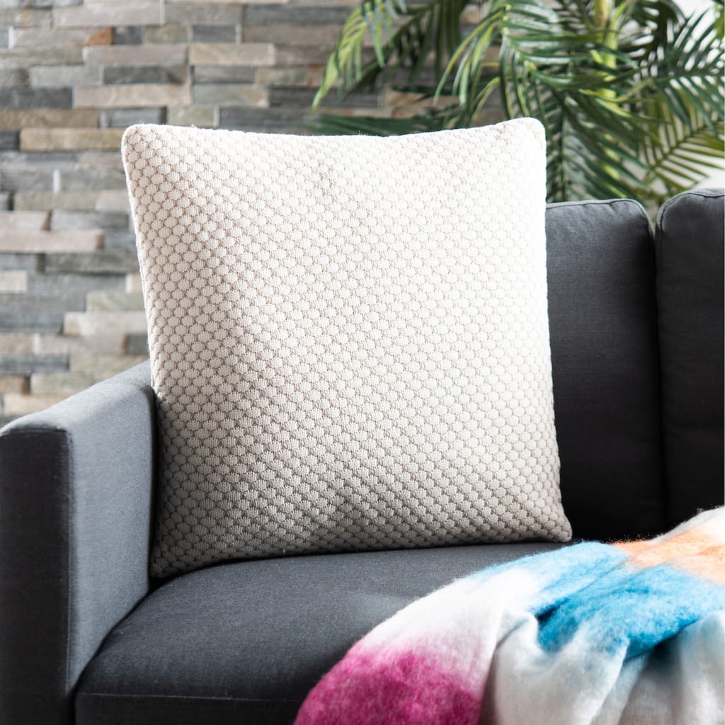 SAFAVIEH Ricia Sweet Knit Natural 20-inch Decorative Pillow