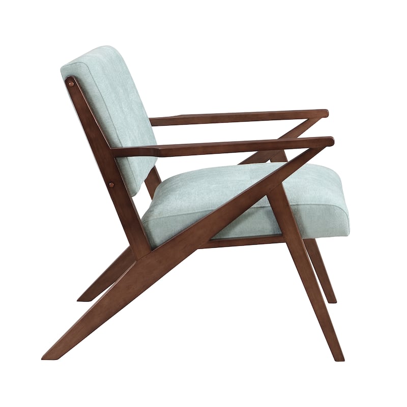Roomfitters Mid-Century Modern Accent Chair with Plush Cushions and Solid Wood Frame, Lounge Chair for Living Room, Green