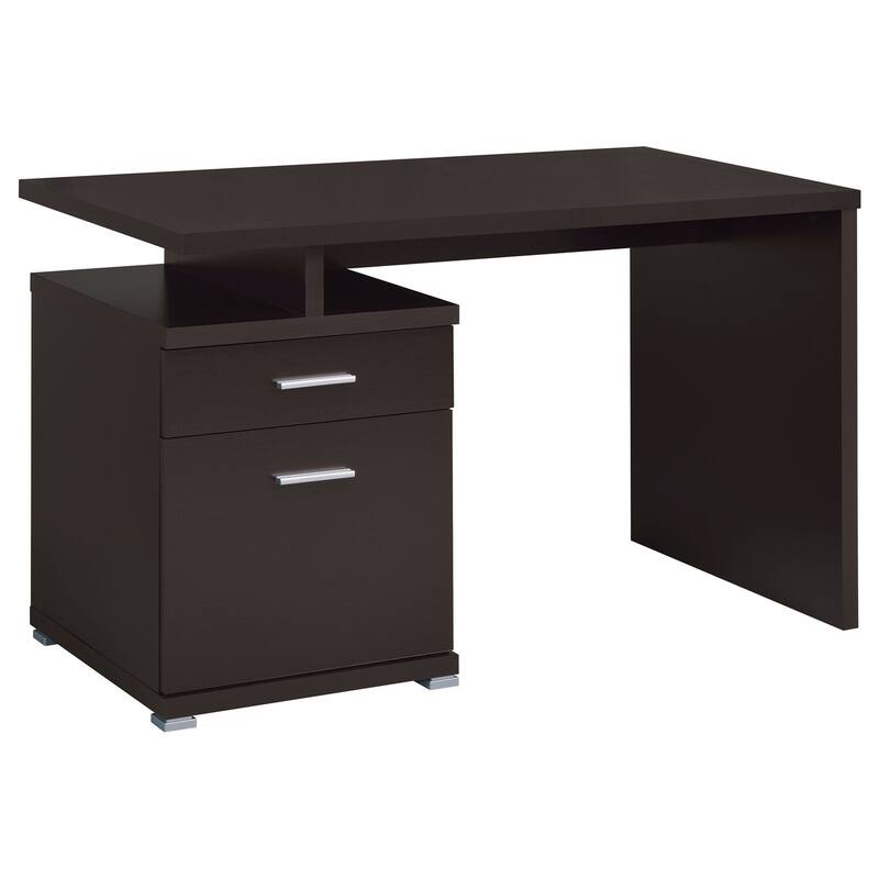 Bohemian Bliss Desk with Cabinet - Cappuccino Office Computer Writing Workstation - 29.5" H x 47.25" W