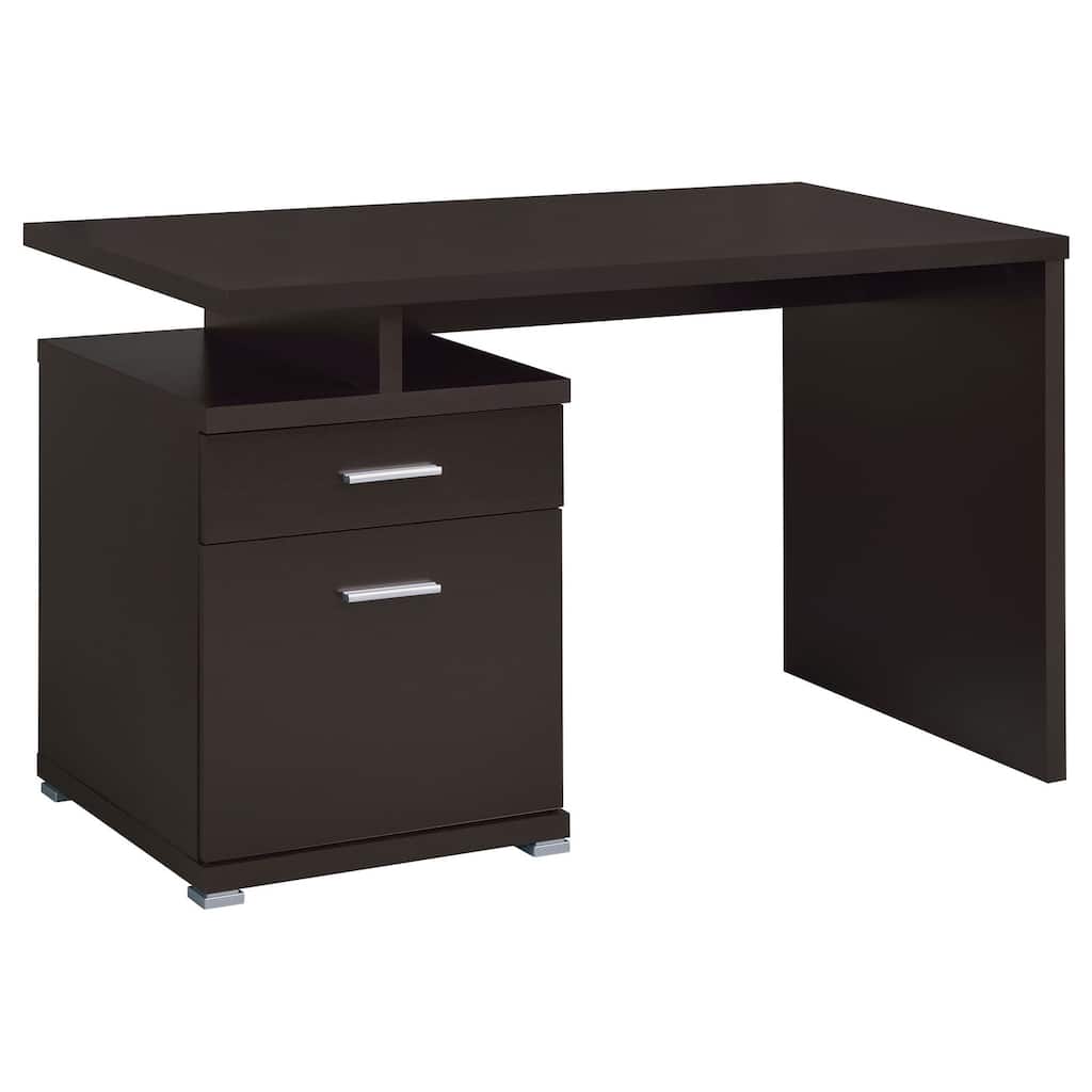 Bohemian Bliss Desk with Cabinet - Cappuccino Office Computer Writing Workstation - 29.5" H x 47.25" W