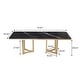preview thumbnail 12 of 58, Modern Marble Dining Table with White Rectangular Tabletop Gold Stainless Legs, Dining Room Table