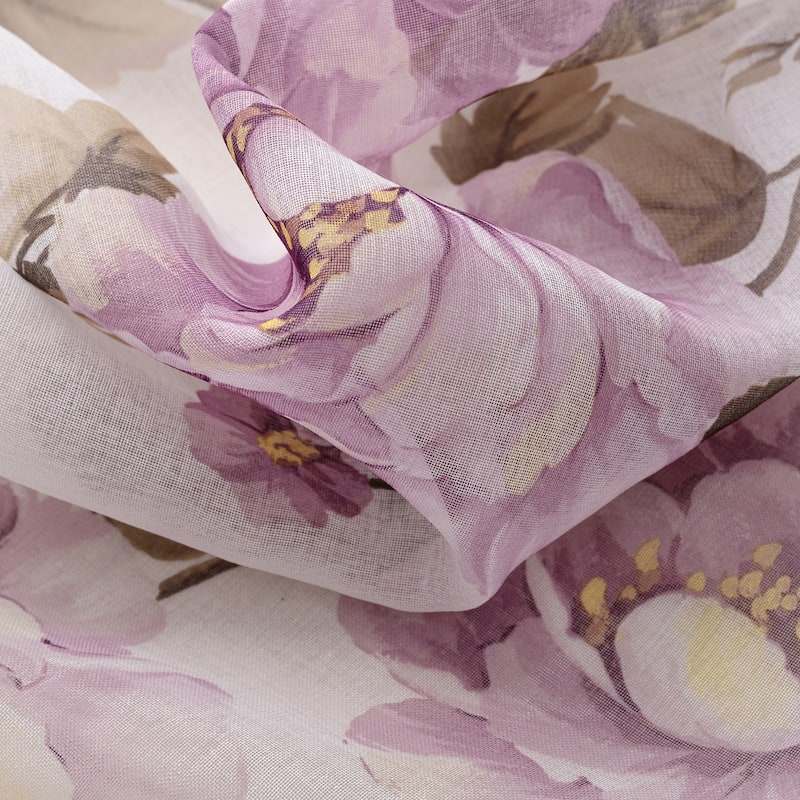 Ellie Floral Sheer Window Curtain Panel 84 inch or 95 inch