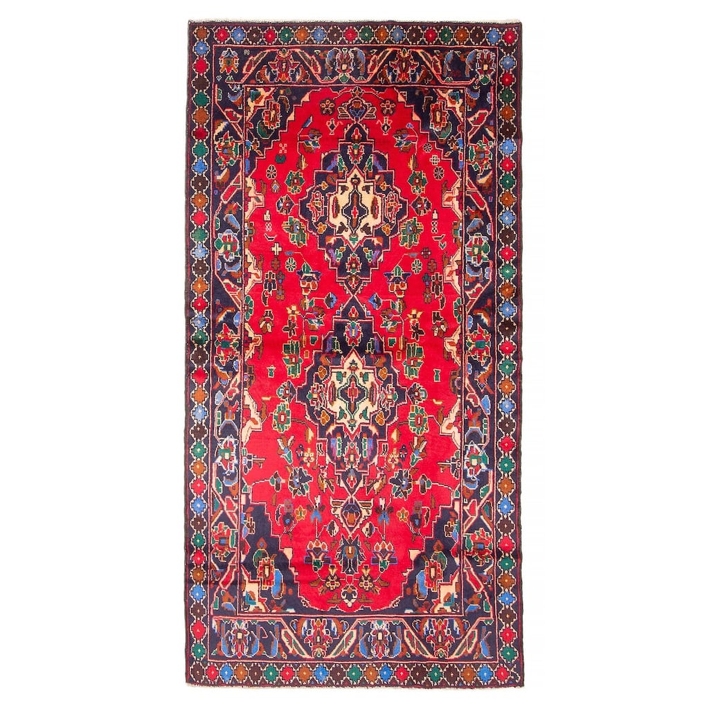 ECARPETGALLERY Hand-knotted Teimani Red Wool Rug - 3'6 x 6'9