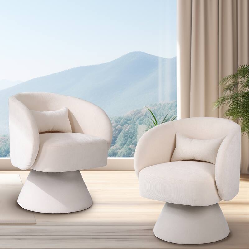 Upholstered Swivel Armchair (Set of 2)