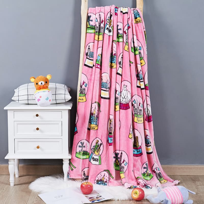 Printed Cities Flannel Fleece Blanket