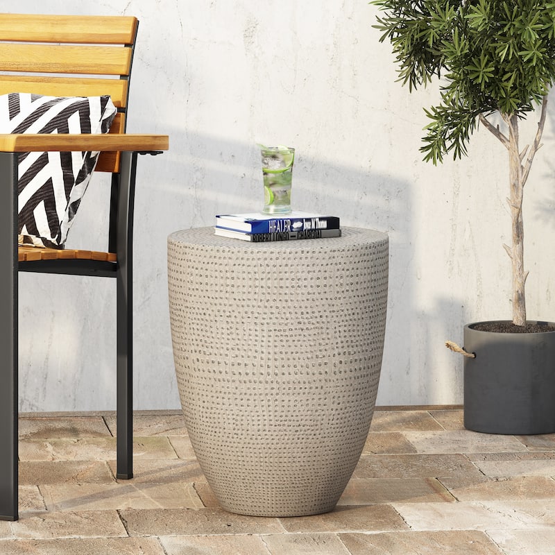 Inkwood Outdoor Lightweight Concrete Side Table by Christopher Knight Home
