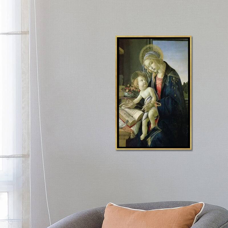 iCanvas "Madonna of the Book c. 1480-81" by Sandro Botticelli Framed Canvas Print