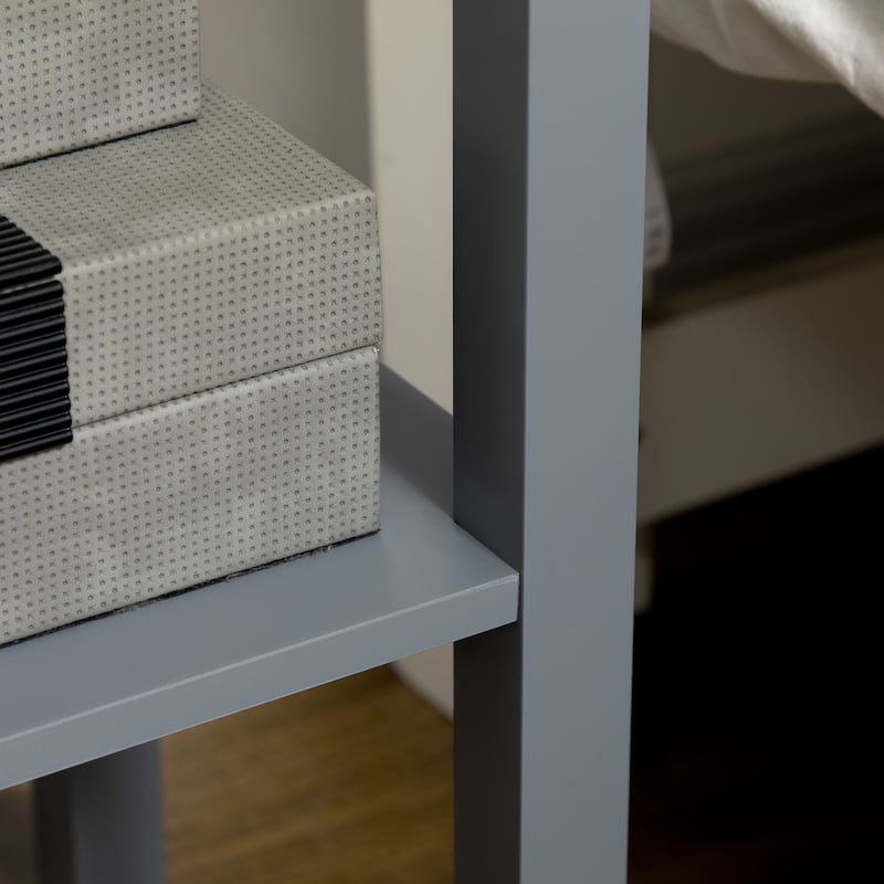 2-Tier Side Table with Drawer, Bottom Shelf