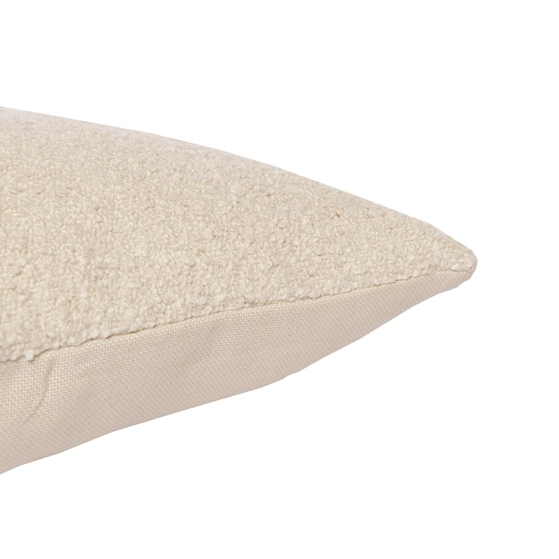 HomeRoots 24" Ivory Throw Pillow With Shag