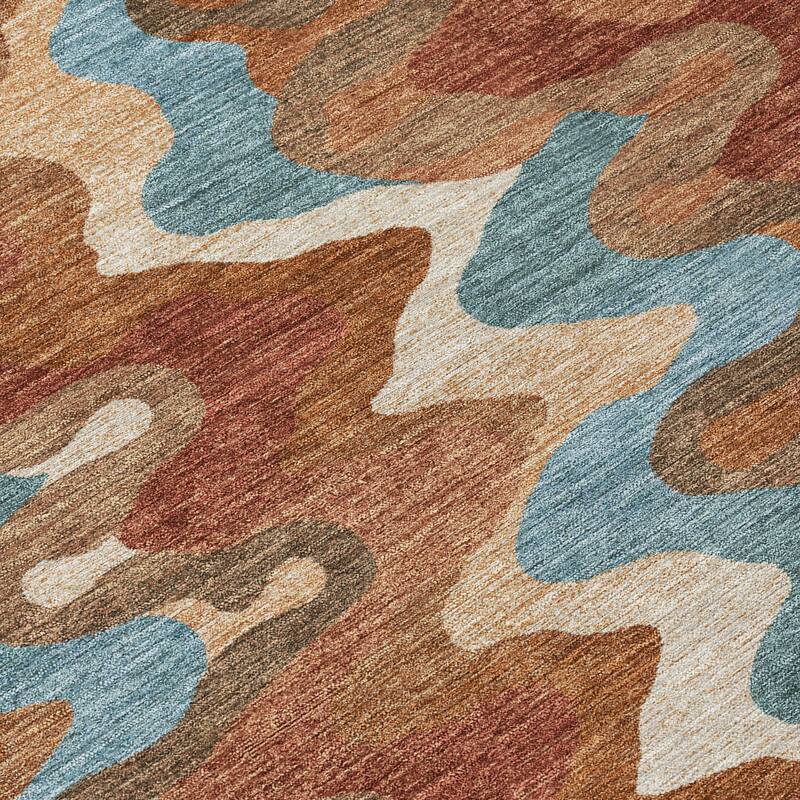 Machine Washable Indoor/ Outdoor Modern Mason Chantille Rug