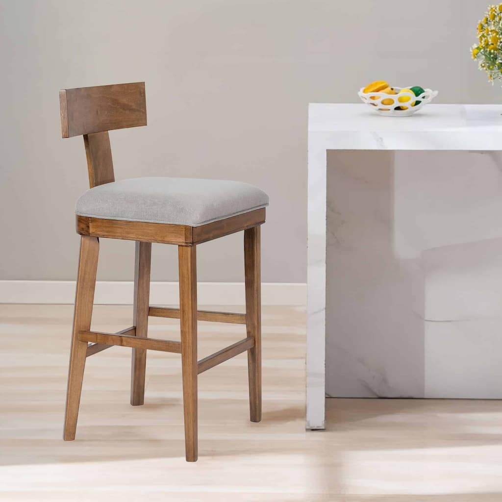 Theodora T- Back Bar Stool with Wood Seat Frame and Cushion