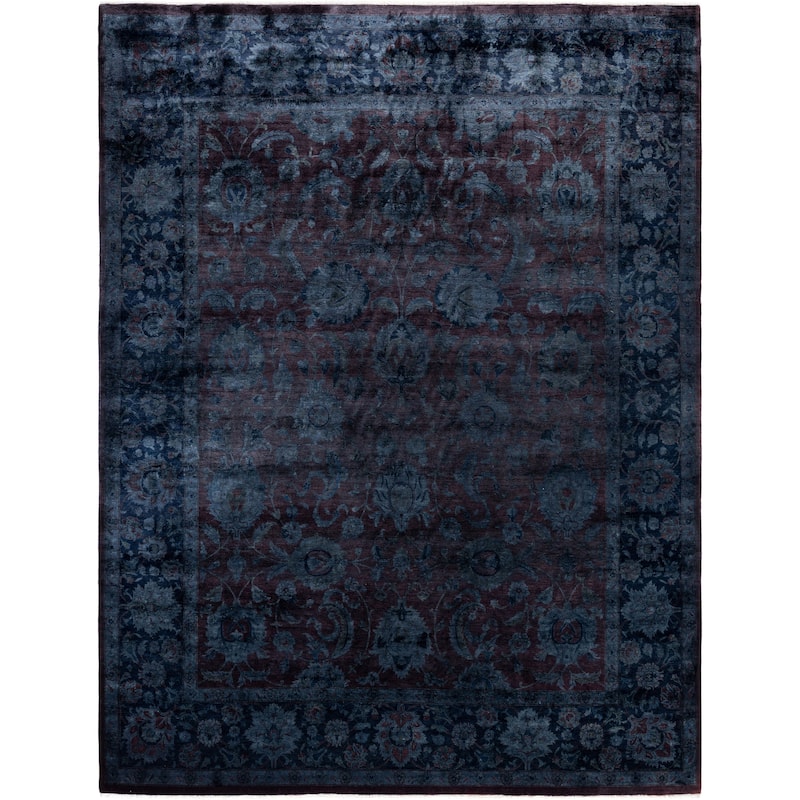 Overdyed One-of-a-Kind Hand-Knotted Area Rug - Black - 8' 1" x 10' 6"
