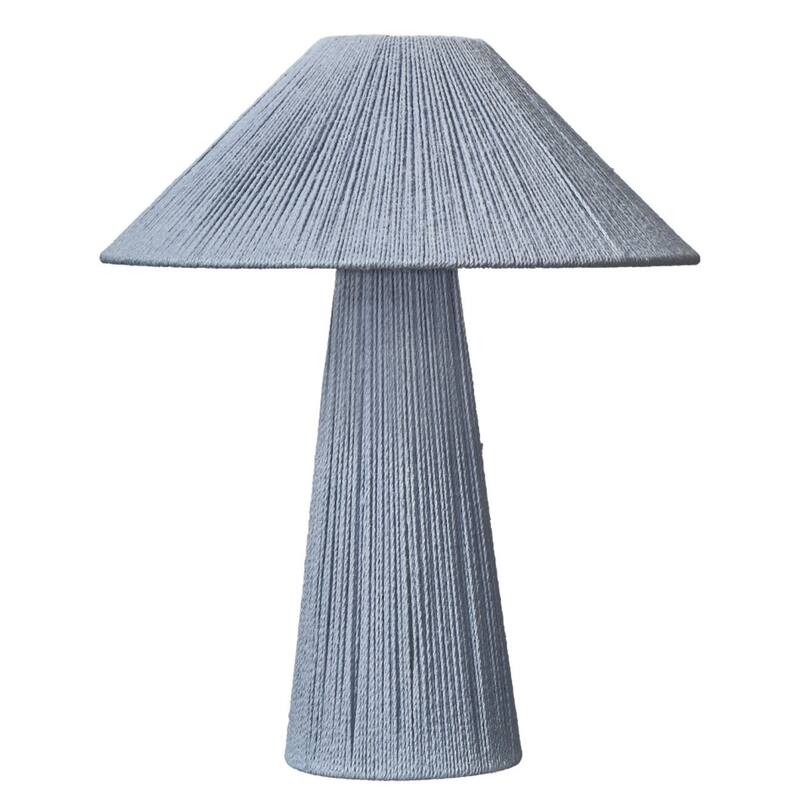 Liya 18 Inch Table Lamp, Cone Shade and Tapered Base, Textured Blue Finish