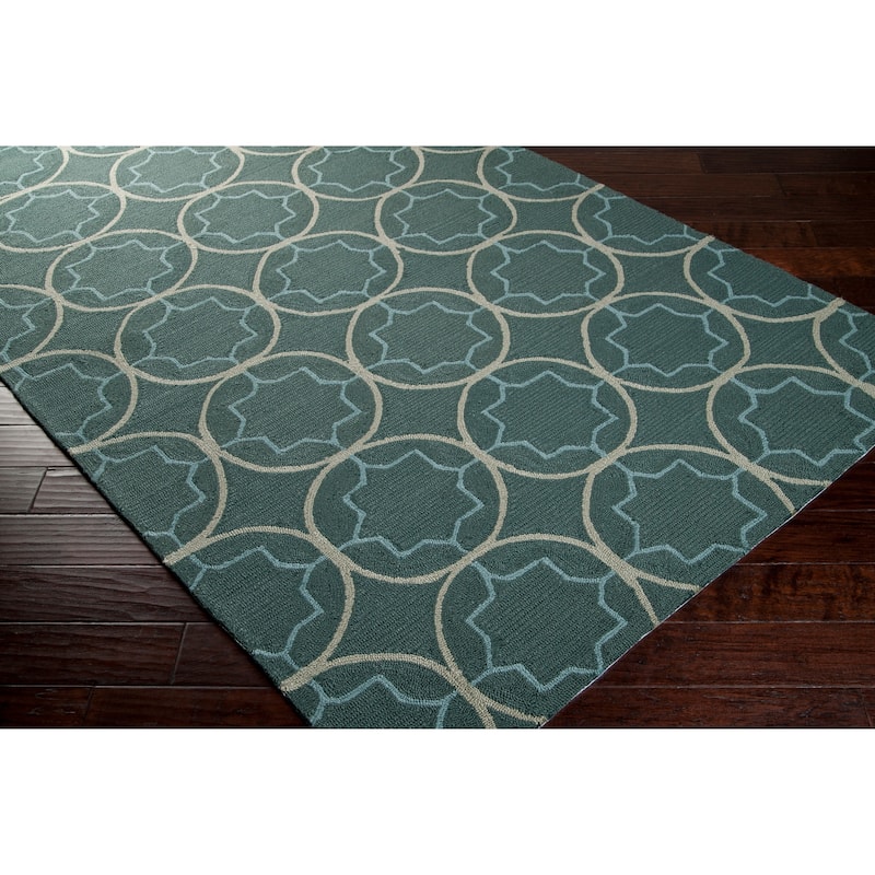 Hand-hooked Dolly Contemporary Geometric Indoor/ Outdoor Area Rug