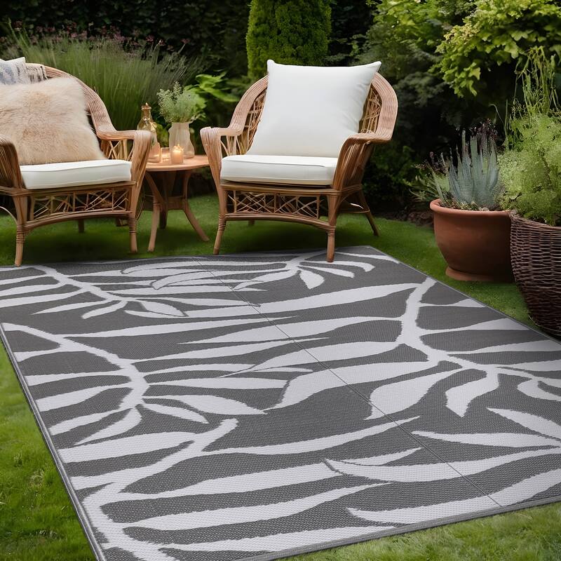 Beverly Rug Reversible Mats Plastic Outdoor Rug for Camping, Patio, Backyard, RV, Picnic, Deck
