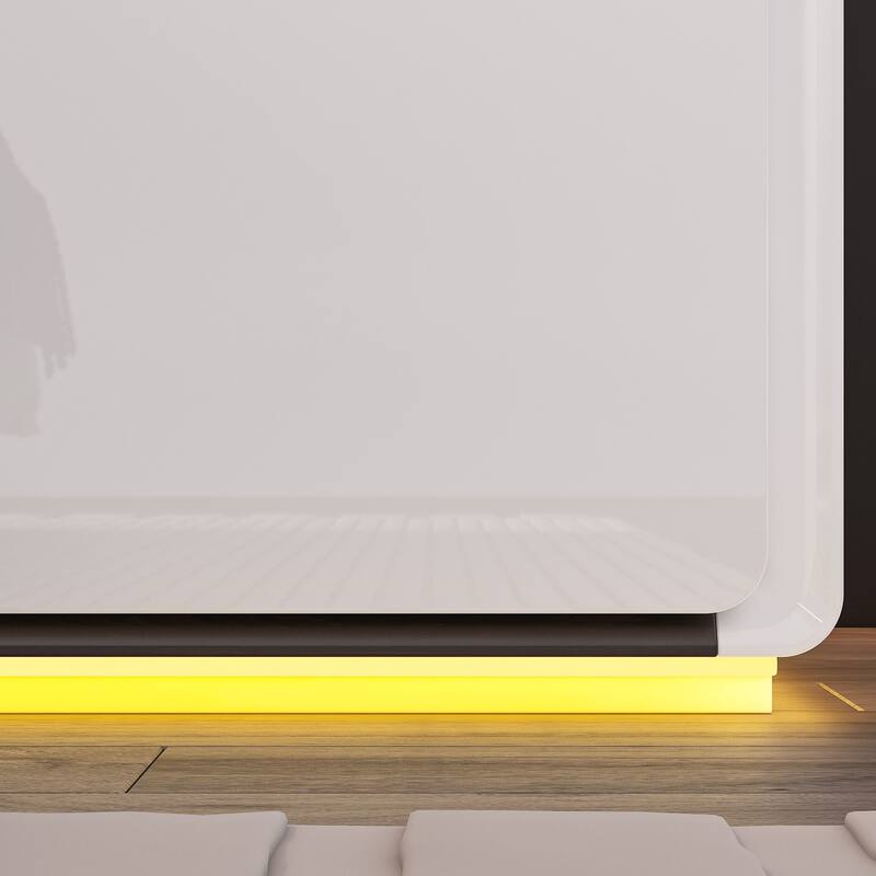 LED Nightstand White Modern Nightstand LED Night Stand Bedside Table