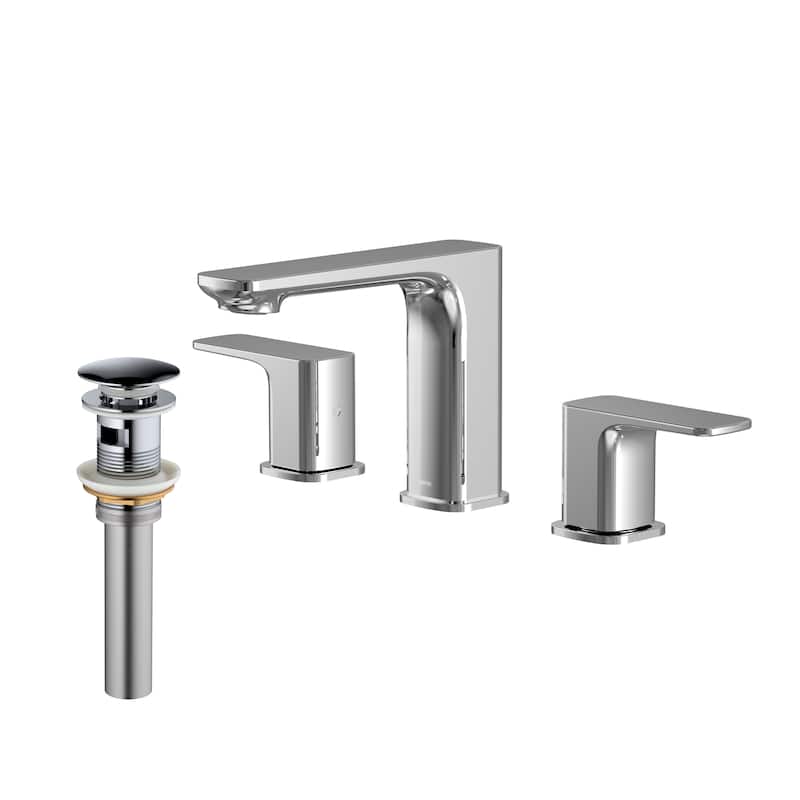 Karran Venda KBF514 2-Handle Three Hole Widespread Bathroom Faucet with Matching Pop-up Drain - Chrome