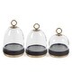 preview thumbnail 2 of 2, Calista Black and Gold Glass Cloche, Set of 3 - Multiple