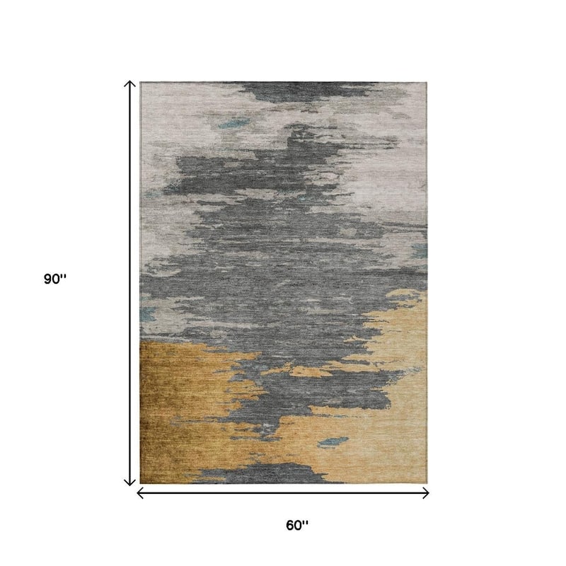 HomeRoots Abstract Transitional Rectangle Outdoor Rug
