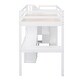 preview thumbnail 51 of 54, Twin/Full Size Loft Bed with Bulit-in L-Shaped Desk and 4 Drawers, Stairway Wooden Loft Bedframe with Open Storage Shelves