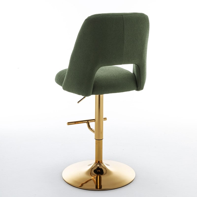 Best Quality Furniture Adjustable Textured Fabric Barstools with Chrome Finish Base (Set of 2)