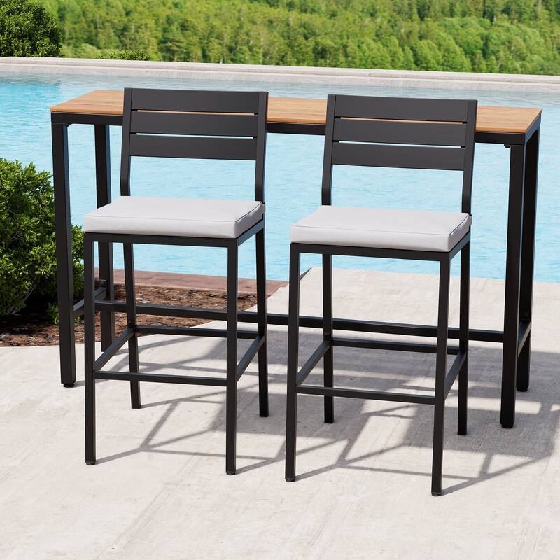 Outdoor Patio Barstool Bar Stools with Rectangle Bar Table