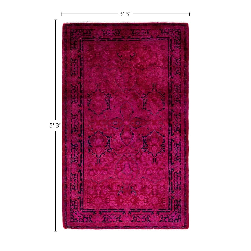 Overdyed One-of-a-Kind Hand-Knotted Area Rug - Pink - 3' 3" x 5' 3"