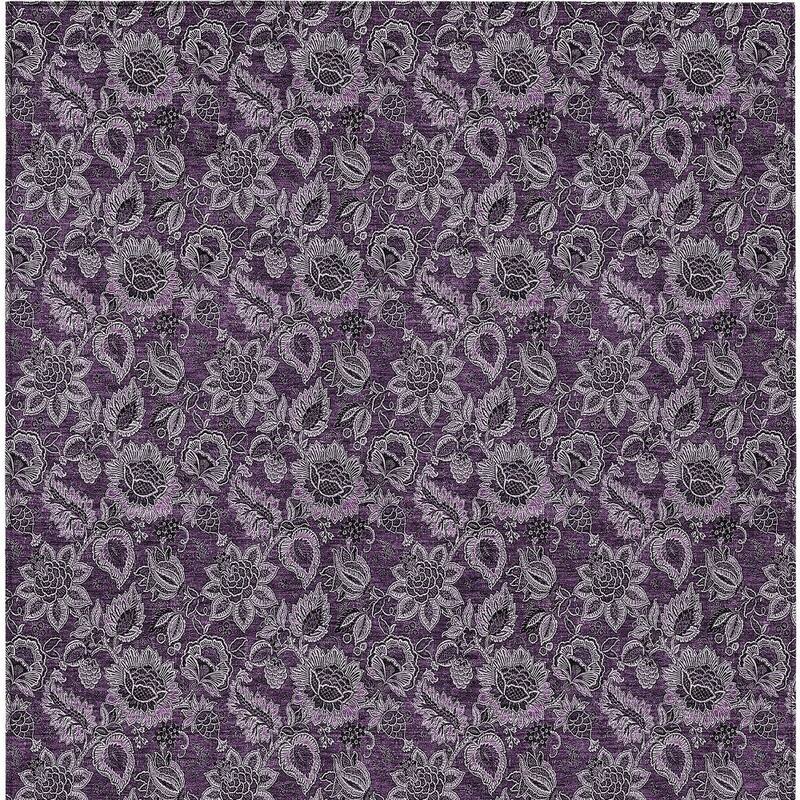HomeRoots Floral Transitional Rectangle Outdoor Rug