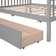 preview thumbnail 21 of 20, Full-Size Wooden House Bed with Drawers, Pine Wood Frame for Kids' Bedroom