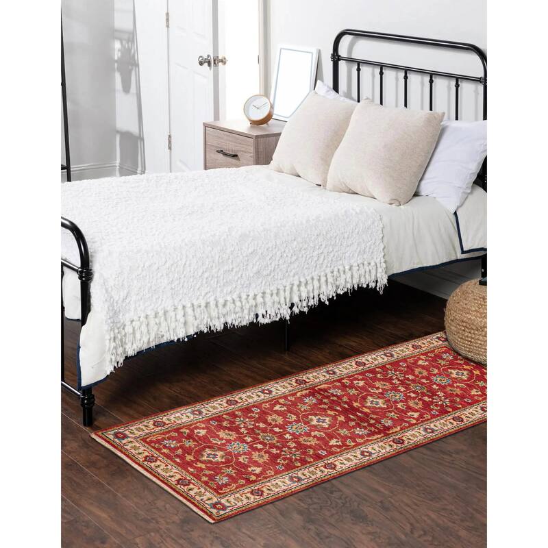 ECARPETGALLERY Hand-knotted Finest Oushak Red Wool Rug - 2'6 x 7'11