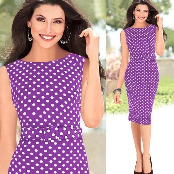 Shop 2017 Women Work Wear Summer Dress Sleeveless Knee Length