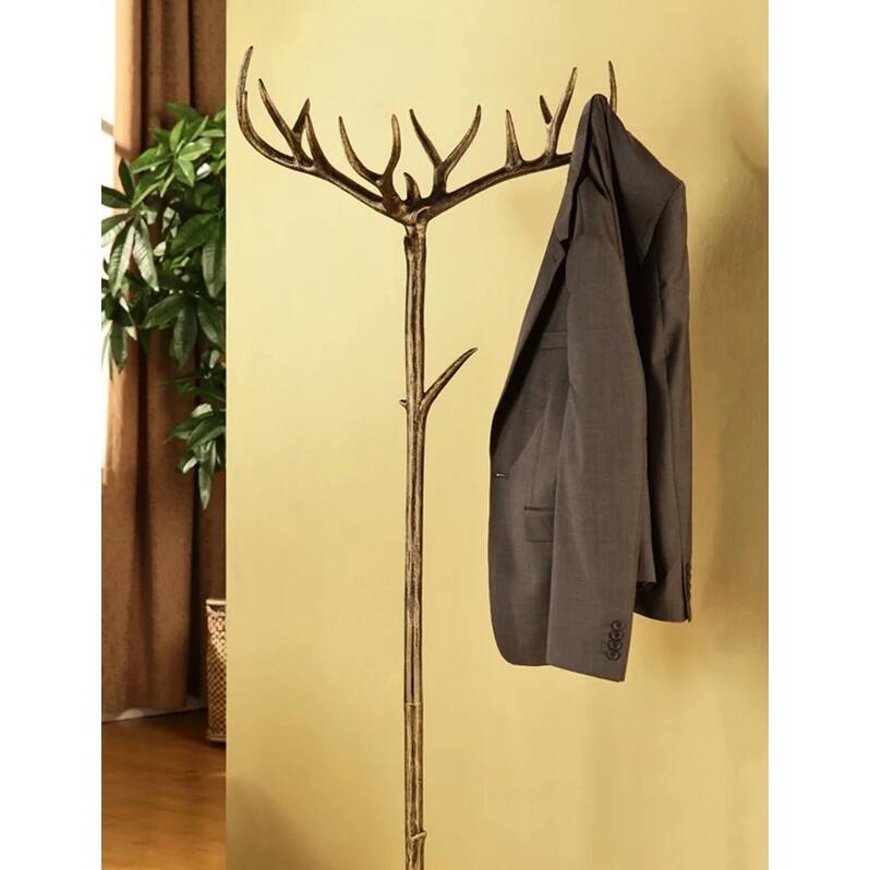 Bronze Finish Deer Antler Coat Rack - 64.5 X 23 X 21 inches