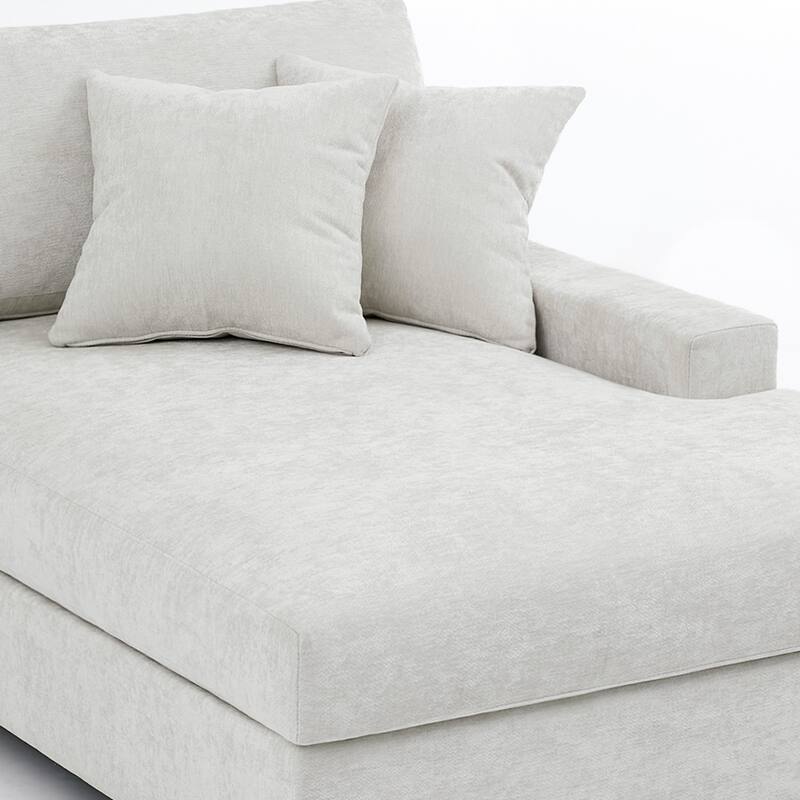 40.8"W Modern Chenille Upholstered Chaise Lounge with Pillow
